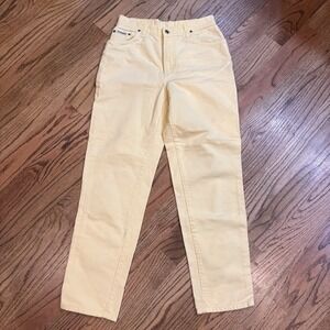 Vintage Roy Rogers Yellow Corduroy Pants Women's 32W Size 46 Straight Leg